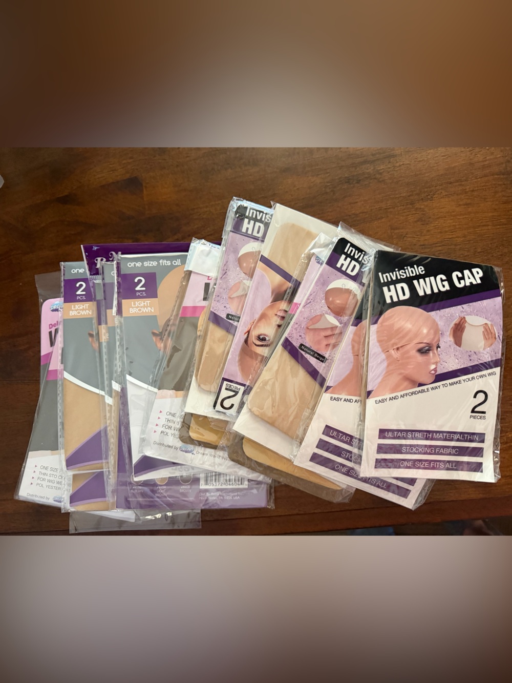 20 2ct Pack of varies Wig Caps - Nude/Tan